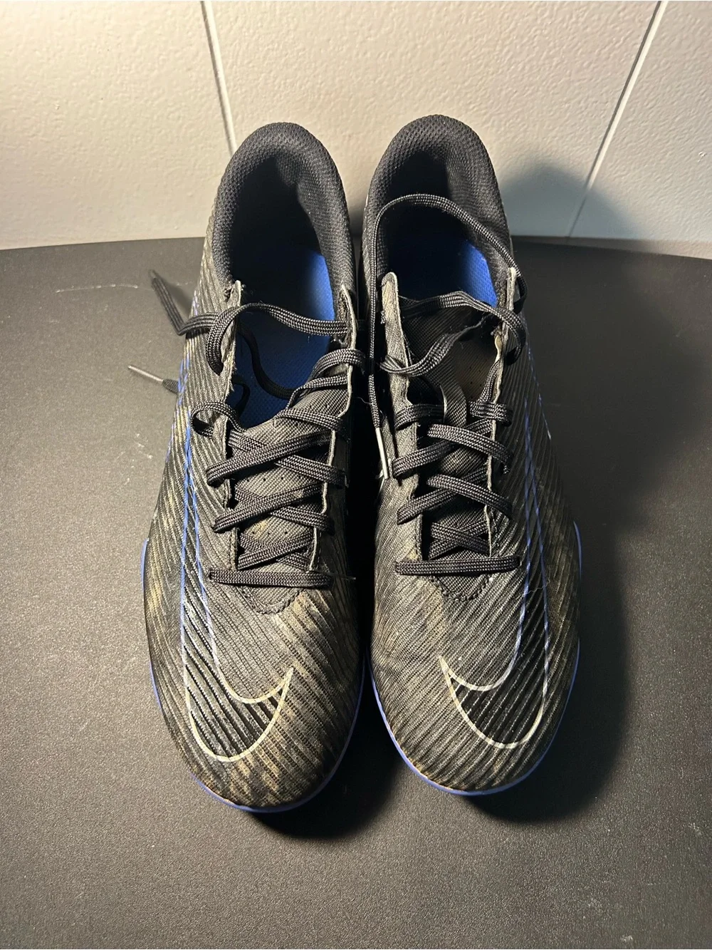 Nike  Black and Blue Soccer Cleat size 8